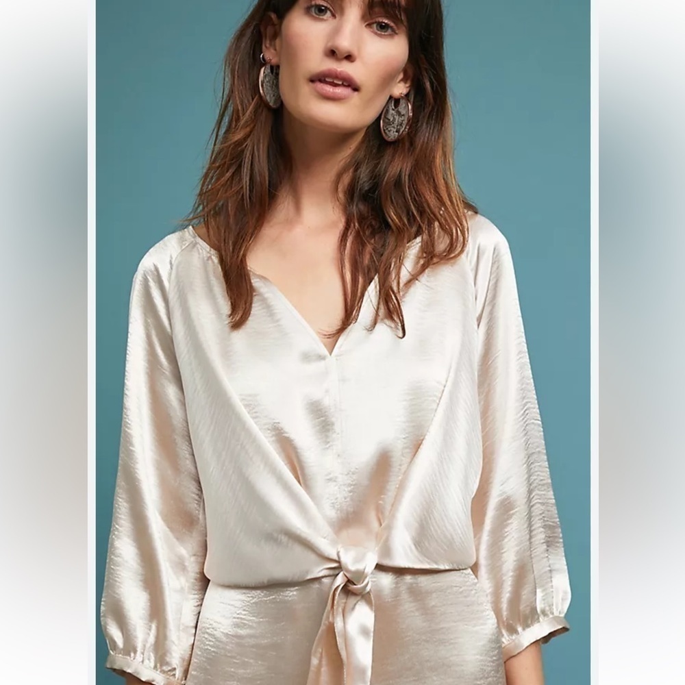 Anthropologie Maeve Metallic Tie Waist Dress Small NWT - Picture 1 of 16